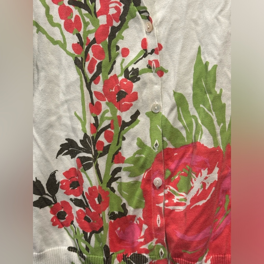 Vibrant Multicolored Button Up 100% Cotton Cardig… - image 3